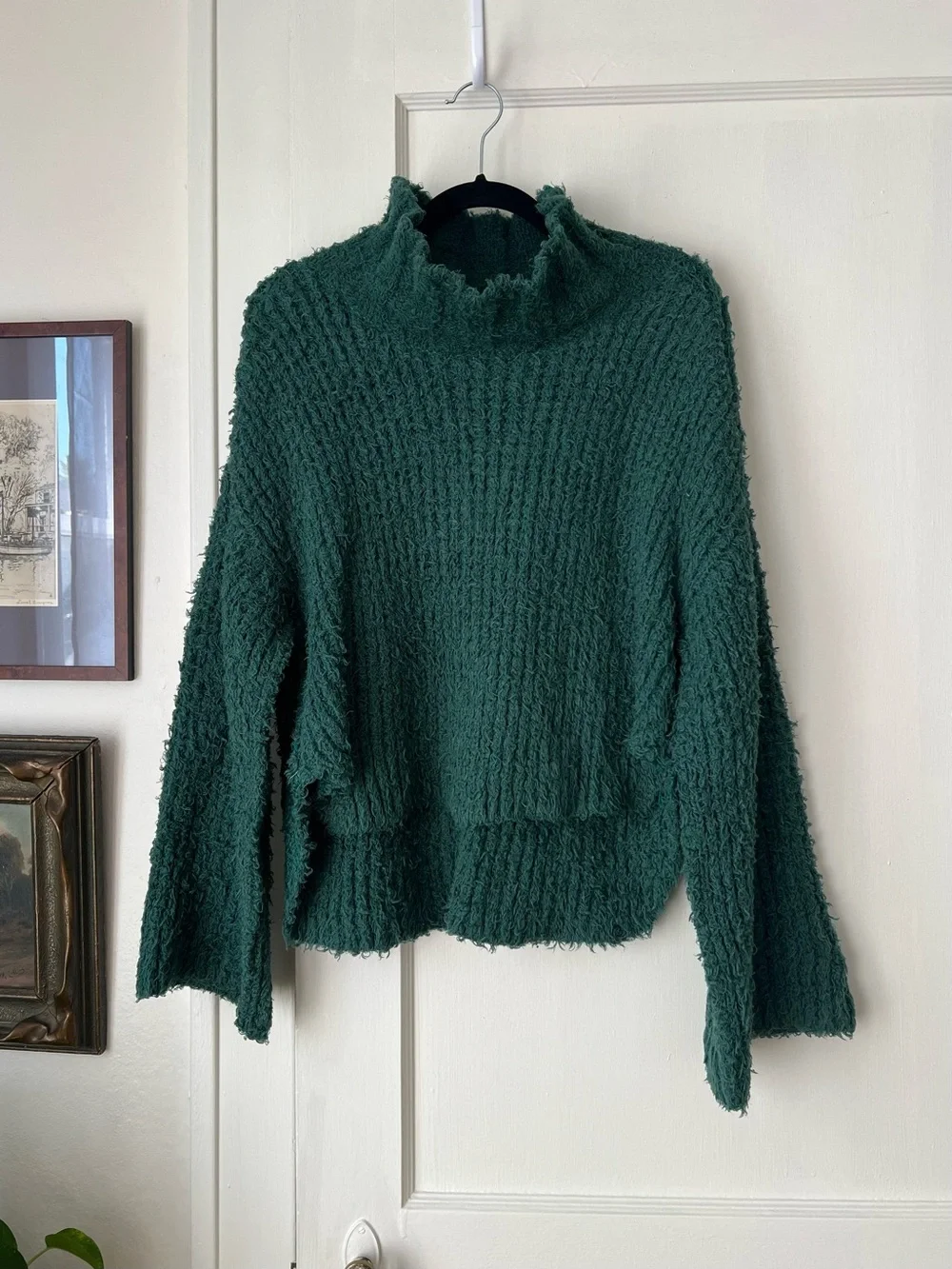 Free People Canyon Fuzzy Pullover Sweater In Green